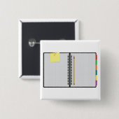 Offenes Millimeterpapier-Notizbuch mit Bleistift Button (Vorne & Hinten)