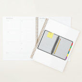 Offenes Millimeterpapier-Notizbuch mit Bleistift Planer (Anzeige)