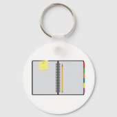 Offenes Notebook und Bleistift Schlüsselanhänger (Vorderseite)