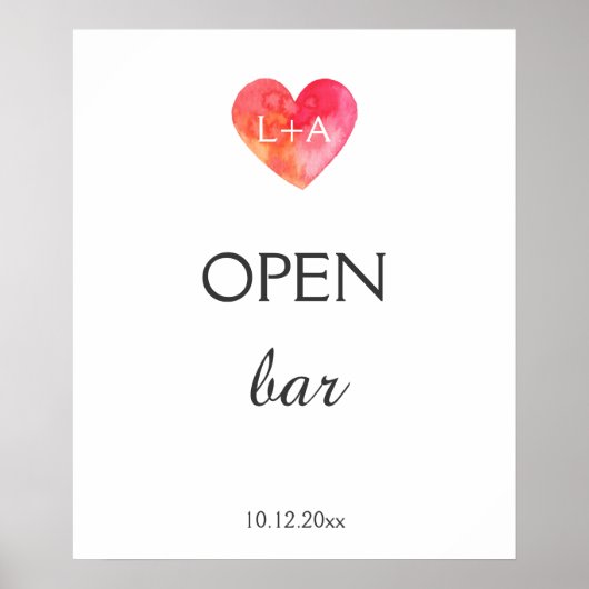 Offenes oder benutzerdefiniertes Hochzeitszeichen, Poster (Vorne)