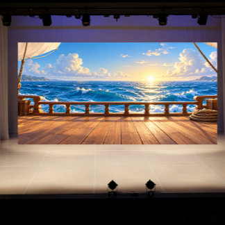 Offenes Schiffdeck Ozean Horizont Panorama-Foto Banner