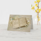 offenes Vintages Buch zum 35. Jubiläum Karte (Gelbe Blume)