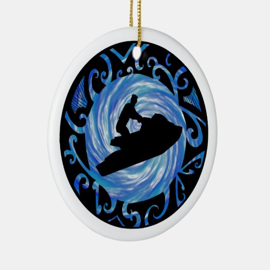 OFFENES WASSER JETSKIING KERAMIK ORNAMENT (Rechts)