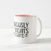 Offensichtlich bin ich Mama's Lieblingsfrau Zweifarbige Tasse (VorderseiteRechts)
