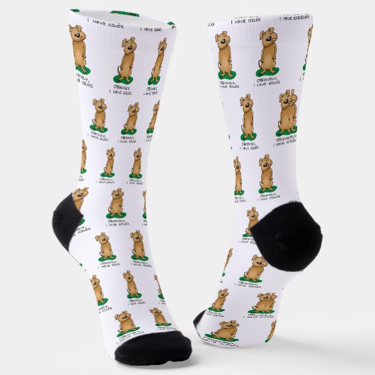 Offensichtlich habe ich Probleme - Funny Hund mit Socken (Gewinkelt)