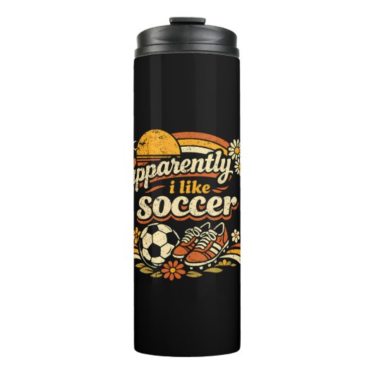 Offensichtlich mag ich Fußball Thermosbecher (Vorderseite)