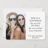 Offensichtlich Trauzeugin Vorschlag Funny 4 Foto Einladung (Rückseite)