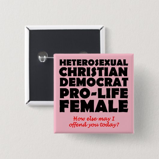 Offensive Demokraten Christlich Button Button (Vorne & Hinten)