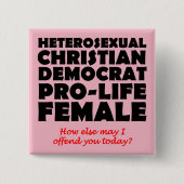 Offensive Demokraten Christlich Button Button (Vorderseite)