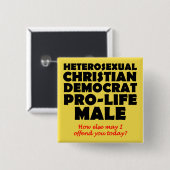 Offensive Demokraten Male Christlich Button Button (Vorne & Hinten)
