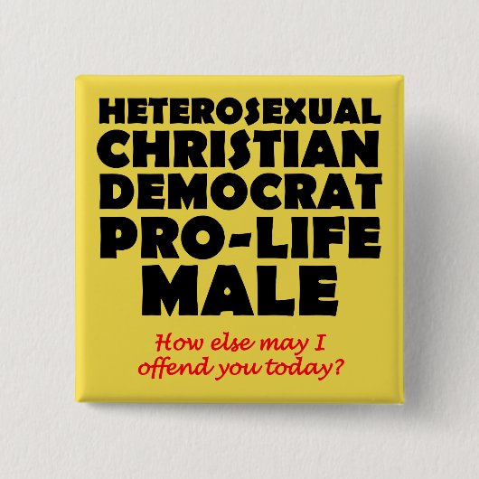 Offensive Demokraten Male Christlich Button Button (Vorderseite)