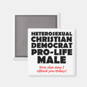 Offensive Demokraten Male Christlich Magnet (Vorderseite/Rückseite)