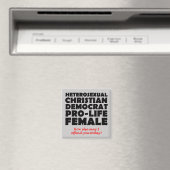 Offensive Demokratische Frau Christlich Magnet (In Situ (Geschirrspüler))