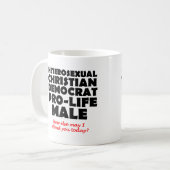 Offensive Demokratische Männliche Christliche Tass Kaffeetasse (Vorderseite Links)