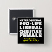 Offensive Prolife Female Christlich Button Button (Vorne & Hinten)