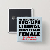 Offensive Prolife Female Christlich Button Button (Vorne & Hinten)