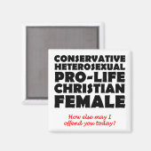 Offensive Prolife Female Christlicher Kühlschrankm Magnet (Vorderseite/Rückseite)
