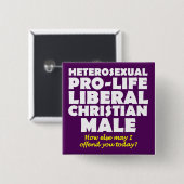 Offensive Prolife Male Christlich Button Button (Vorne & Hinten)