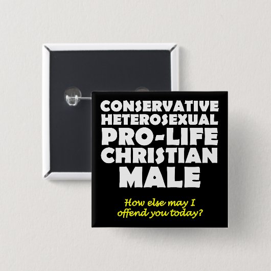 Offensive Prolife Male Christlich Button Button (Vorne & Hinten)