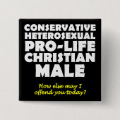 Offensive Prolife Male Christlich Button Button (Vorderseite)