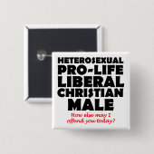 Offensive Prolife Male Christlich Button Button (Vorne & Hinten)