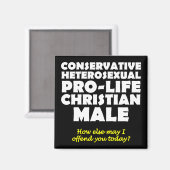 Offensive Prolife Male Christlicher Kühlschrankmag Magnet (Vorderseite/Rückseite)