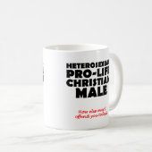 Offensive Prolife Männliche Christliche Tasse Spaß (VorderseiteRechts)