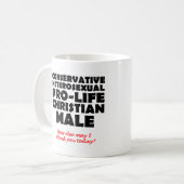 Offensive Prolife Männliche Christliche Tasse Spaß (Vorderseite Links)
