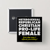 Offensive republikanische Christliche Button-Butto Button (Vorne & Hinten)