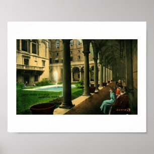 Öffentliche Bibliothek Boston, Innenhof, 1910 Vint Poster