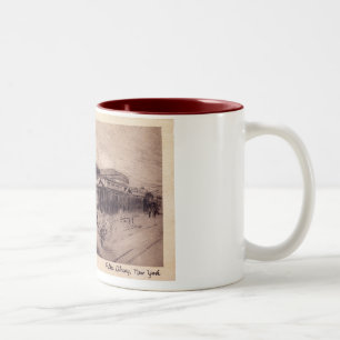 Öffentliche Bibliothek, New York City Vintage Zweifarbige Tasse