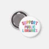 Öffentliche Bibliotheken unterstützen Magnet (Vorderseite/Rückseite)