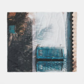 ÖFFENTLICHE BLUE LOUVERED WINDOWS FLEECEDECKE (Vorderseite (Horizontal))