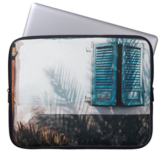 ÖFFENTLICHE BLUE LOUVERED WINDOWS LAPTOPSCHUTZHÜLLE (Vorderseite)