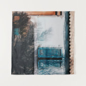 ÖFFENTLICHE BLUE LOUVERED WINDOWS WANDTEPPICH (Vorderseite (Horizontal))