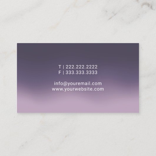 Öffentliche, elegante Lila Unterschrift für mobile Visitenkarte (Rückseite)