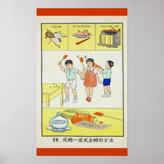 Öffentliche Gesundheit, Kampffliegen, Taiwan 1959 Poster (Vorne)