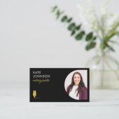 Öffentliche mobile Notarin Foto QR Code Gold Logo Visitenkarte (Stehend Vorderseite)