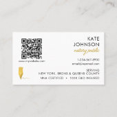 Öffentliche mobile Notarin Foto QR Code Gold Logo Visitenkarte (Rückseite)