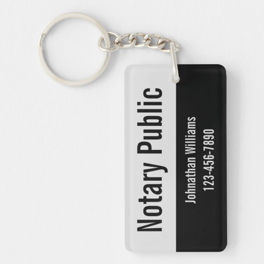 Öffentliche Notare in Blassgrau und Schwarz Schlüsselanhänger (Vorderseite)