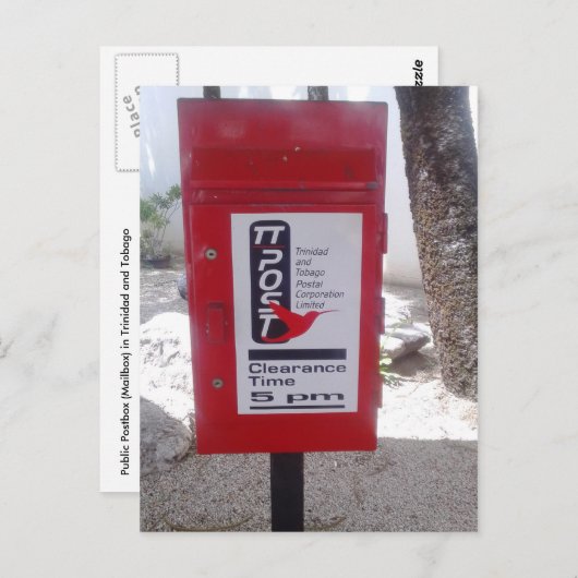 Öffentliche Postfach (Postfach) in Trinidad und To Postkarte (Vorne/Hinten)