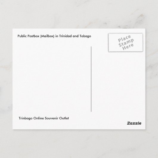 Öffentliche Postfach (Postfach) in Trinidad und To Postkarte (Rückseite)