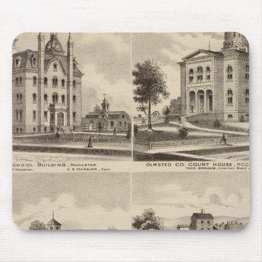 Öffentliche Schule, Hofhaus, Minnesota Mousepad (Vorne)