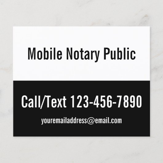 Öffentliche Schwarzweißvorlage für mobile Notare Flyer (Vorne)