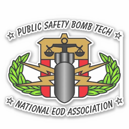 ÖFFENTLICHE SICHERHEITSBOMB-TECH-STICKER AUFKLEBER (Vorderseite)