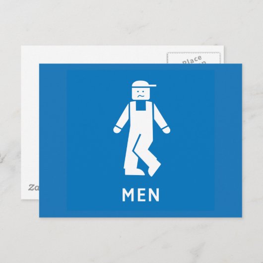 Öffentliche Toiletten Männer, Schild, Kalifornien, Postkarte (Vorne/Hinten)