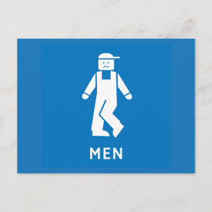Öffentliche Toiletten Männer, Schild, Kalifornien, Postkarte