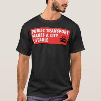 Öffentliche Verkehrsmittel machen einen städtische T-Shirt