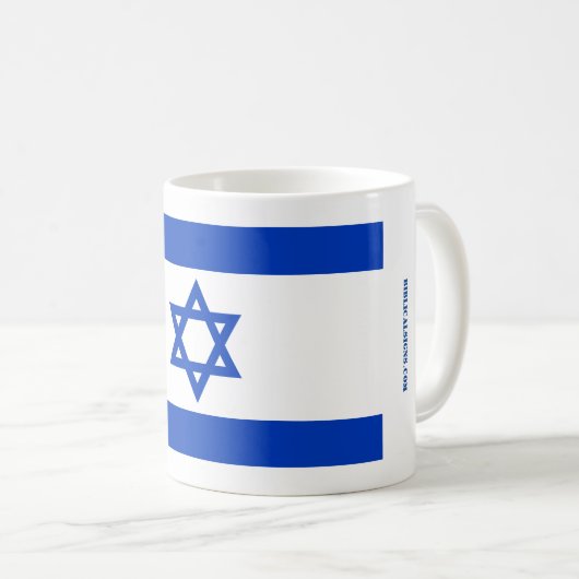 Öffentliche Zeichen "Unterstützung der israelische Kaffeetasse (VorderseiteRechts)
