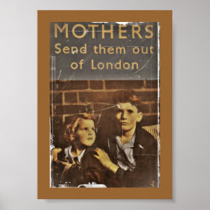 Öffentlicher Dienst "Kinder während Blitz" Poster